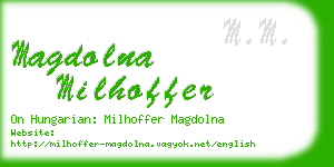 magdolna milhoffer business card